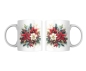 Preview: Weihnachtstassen-Set mit festlichem Design aus Stechpalme, Weihnachtsstern und winterlichen Zweigen, ideal für die Weihnachtszeit. Perfekt für heiße Getränke und als dekoratives Geschenk.